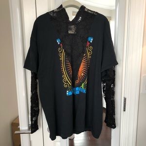 LF Furst of a Kind Lace Hooded Band Tee